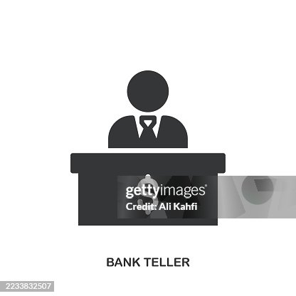 Bank Teller glyph solid icon. Solid icon that can be applied anywhere, simple, pixel perfect and modern style. Bank Teller glyph solid icon. Solid icon that can be applied anywhere, simple, pixel perfect and modern style.