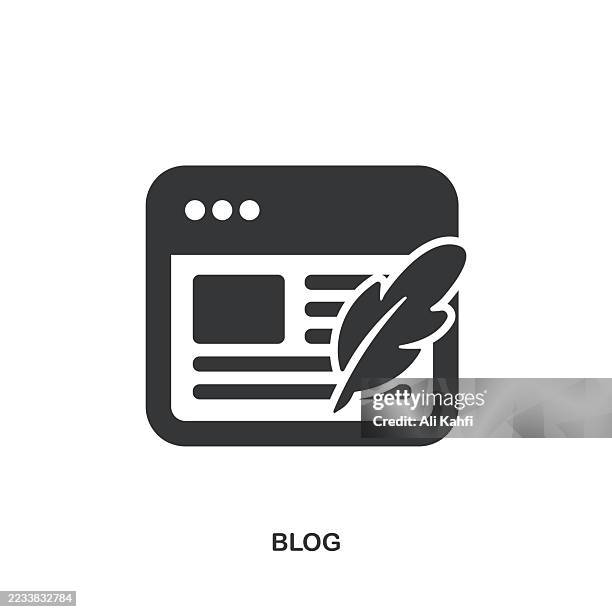 blog glyph solid icon. solid icon that can be applied anywhere, simple, pixel perfect and modern style. - content writer stock illustrations