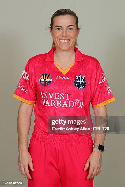Georgia Redmayne of Barbados Royals poses for a portrait during the Women's 2025 Massy Caribbean Premier League media day on September 5, 2025 in...