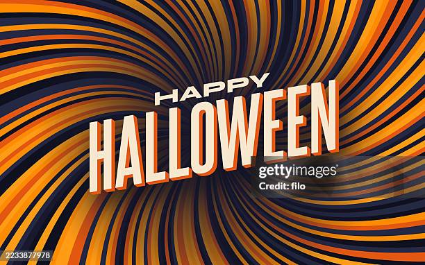 happy halloween swirl burst excitement rays circle background - clay render stock illustrations