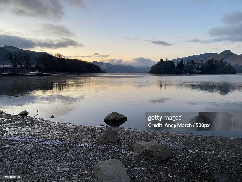 Tranquil Lake View at Sunset with Reflections,Keswick,United Kingdom,UK,CA