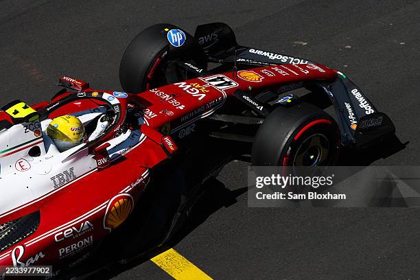 Lewis Hamilton of Great Britain driving the Scuderia Ferrari SF-25 on track during final practice ahead of the F1 Grand Prix of Italy at Autodromo...
