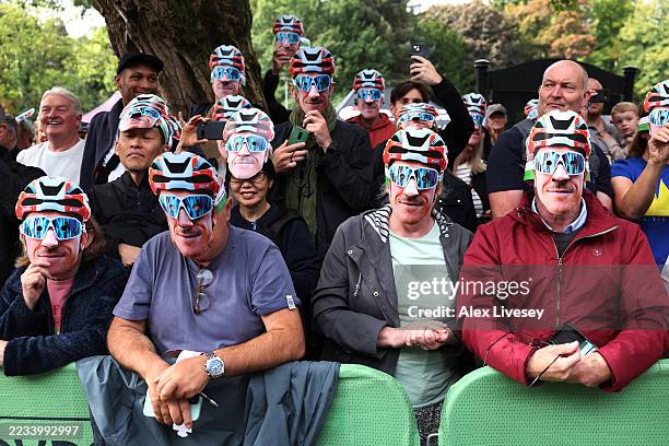 Fans of Geraint Thomas of Great Britain and Team INEOS Grenadiers prior to the 21st Tour of Britain 2025, Stage 5 a 133.6km stage from Pontypool to...