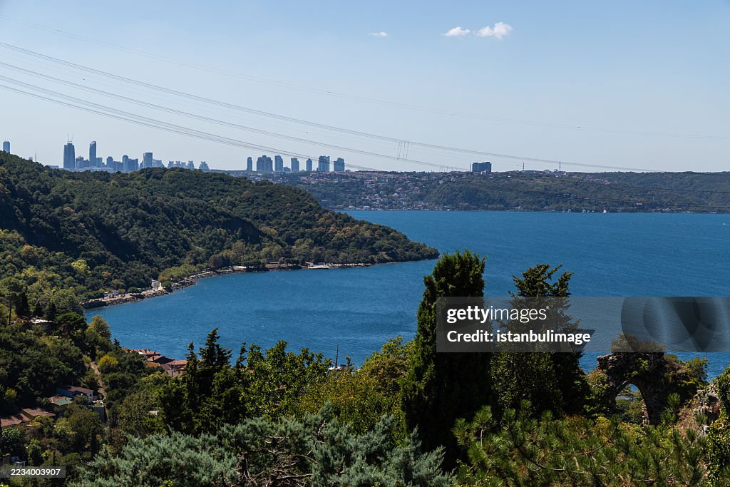 Istanbul Skyline and Bosphorus View from Yoros Castle