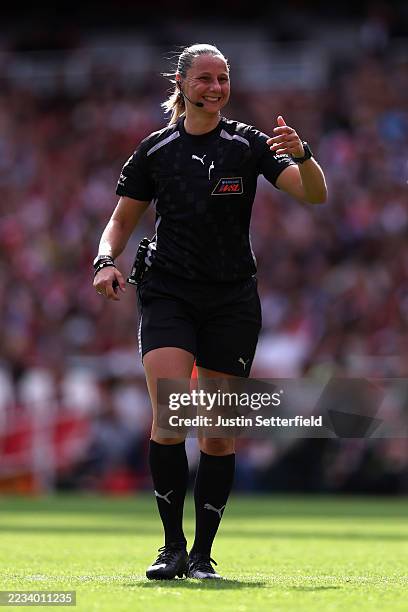 Referee, Stacey Fullicks during the Barclays Women's Super League match between Arsenal and London City Lionesses at Emirates Stadium on September...