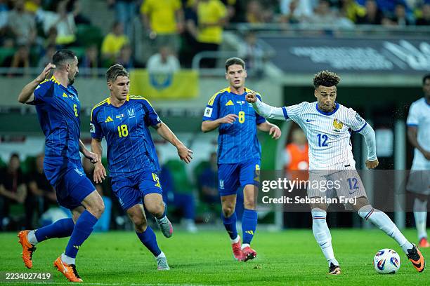 Désiré Doue, Yehor Yarmolyuk during the FIFA World Cup 2026 qualifier match between Ukraine and France at Tarczynski Arena on September 5, 2025 in...