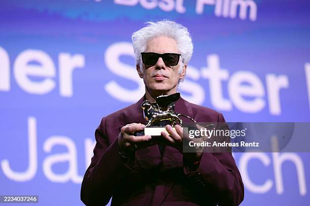 Jim Jarmusch receives the Golden Lion for Best Film for “Father Mother Sister Brother” at the closing ceremony during the 82nd Venice International...
