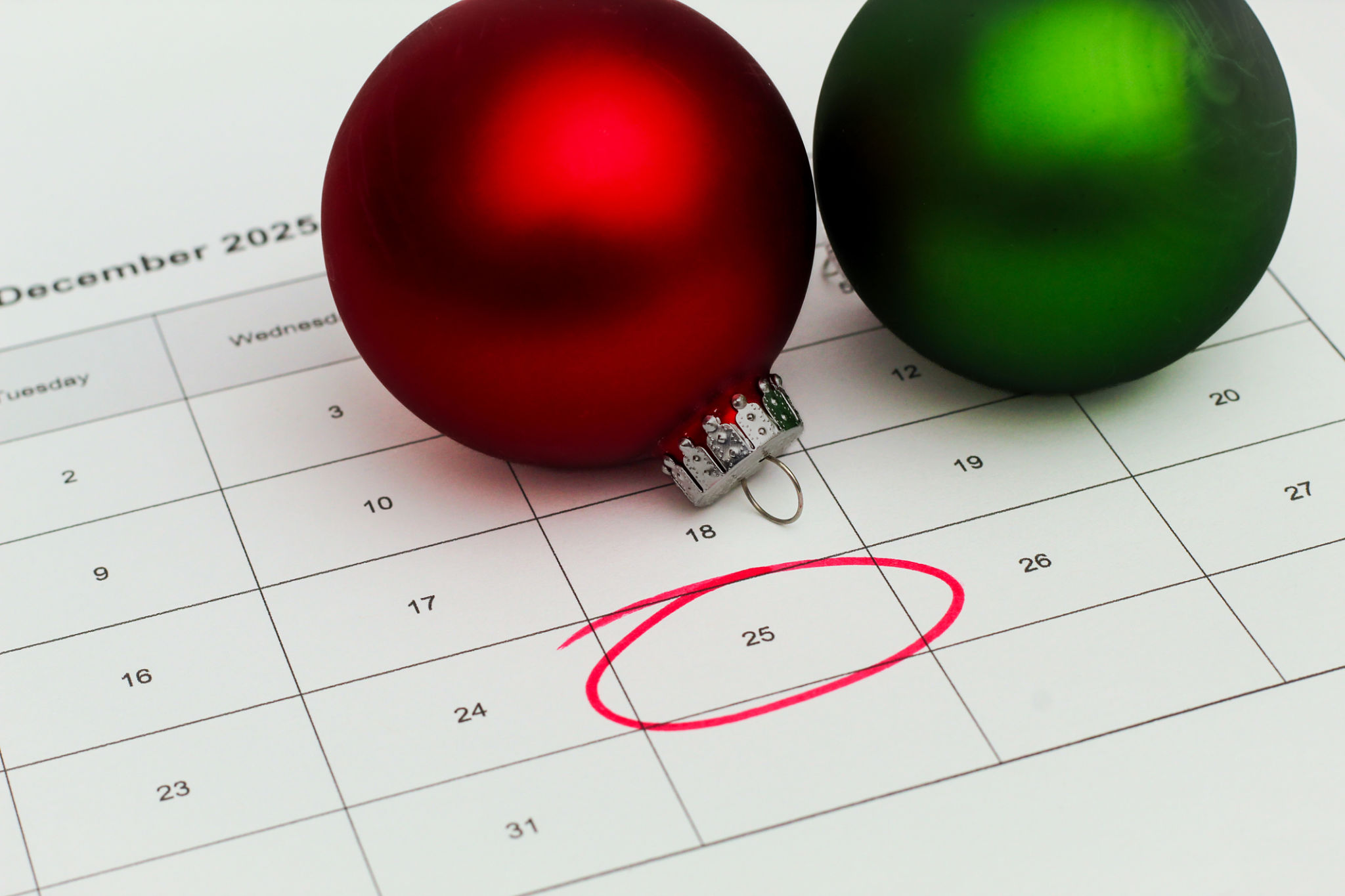 holiday planning schedule