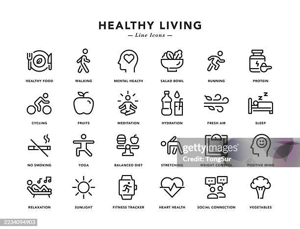 ilustraciones, imágenes clip art, dibujos animados e iconos de stock de vida saludable - iconos de línea - tracker-icon-vector