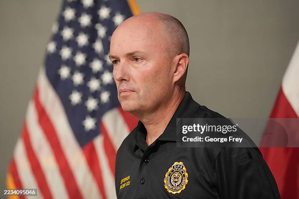 Utah Governor Spencer Cox speaks to the press at Utah Valley University where political activist Charlie Kirk was shot during an event on September...