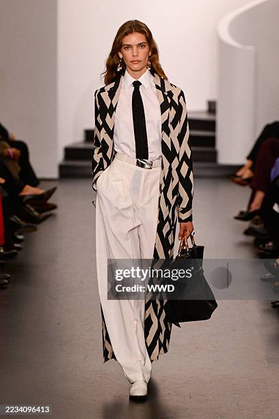 Model on the runway at the Ralph Lauren show as part of Spring/Summer 2026 New York Fashion Week on September 10, 2025 in New York, New York.