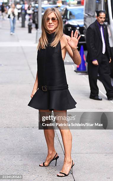 Jennifer Aniston is seen on September 10, 2025 in New York City.