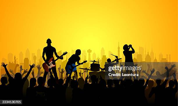 party in der stadt - künstlergruppe stock-grafiken, -clipart, -cartoons und -symbole