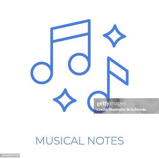 ilustrações de stock, clip art, desenhos animados e ícones de musical note editable stroke vector illustration - nota musical