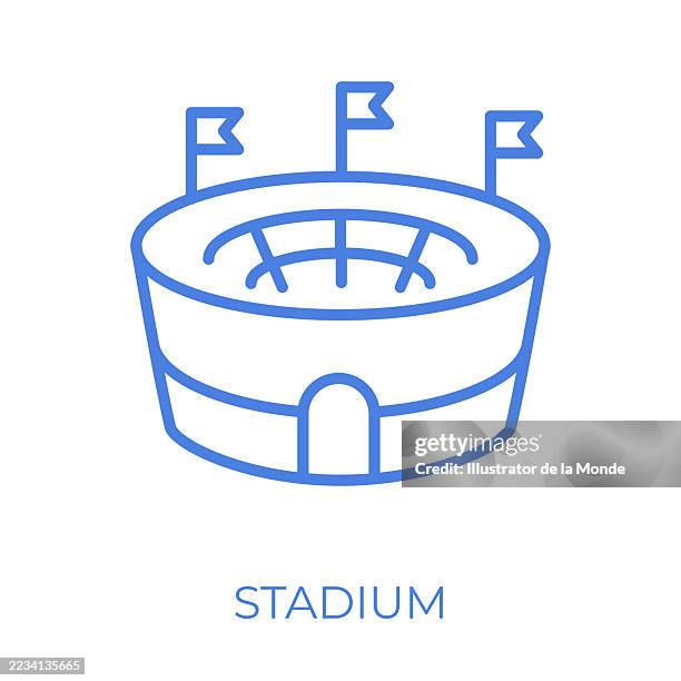 stadium editable stroke vector illustration - soccer referee stock illustrations