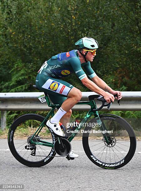 Mads Pedersen of Denmark and Team Lidl - Trek competes in the chase group during the La Vuelta - 80th Tour of Spain 2025, Stage 15 a 167.8km stage...