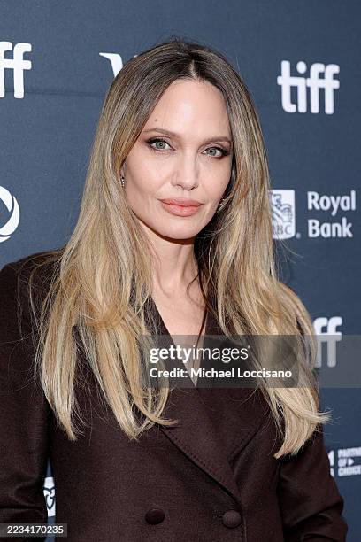 Angelina Jolie attends the premiere of "Couture" during the 2025 Toronto International Film Festival at Princess of Wales Theatre on September 07,...