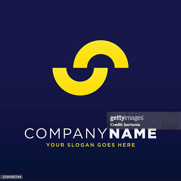 abstract geometric shape mockup - letter c stock illustrations