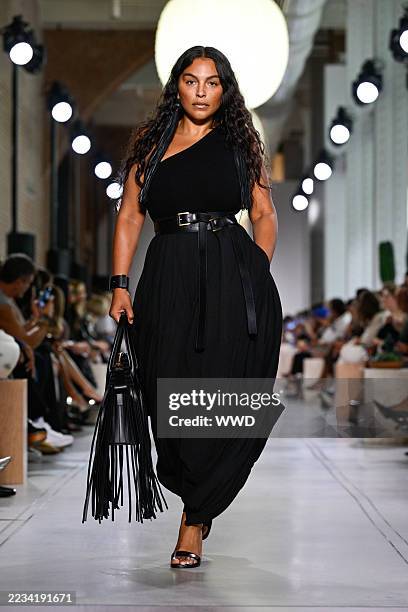 Paloma Elsesser on the runway at the Michael Kors fashion show as part of Spring/Summer 2026 New York Fashion Week held at the Terminal Warehouse on...