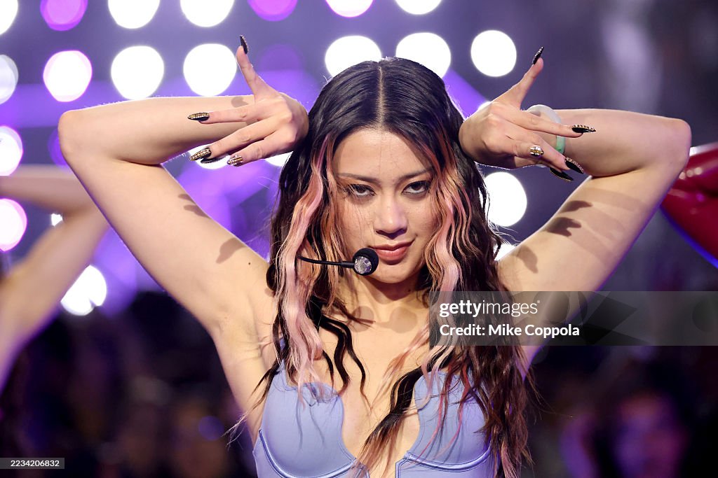 Megan of KATSEYE performs during the 2025 MTV Video Music Awards at