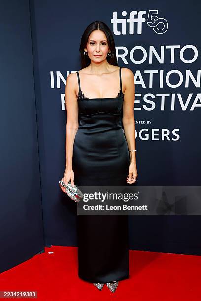 Nina Dobrev attends the premiere of "Eternity" during the 2025 Toronto International Film Festival at Roy Thomson Hall on September 07, 2025 in...