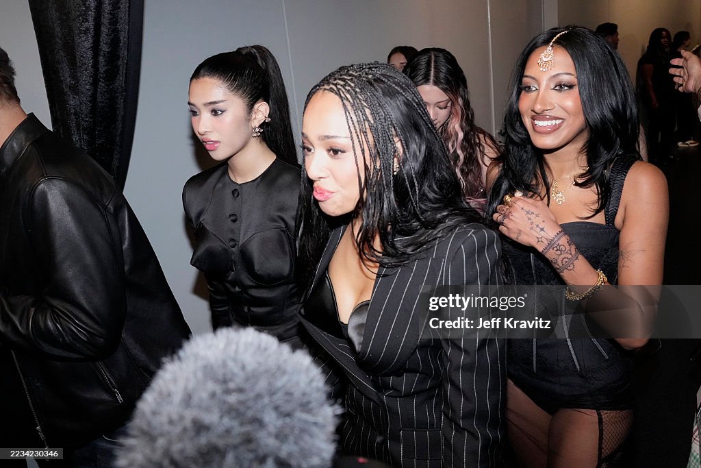 Sophia, Manon and Lara Raj of KATSEYE attend the 2025 MTV Video Music
