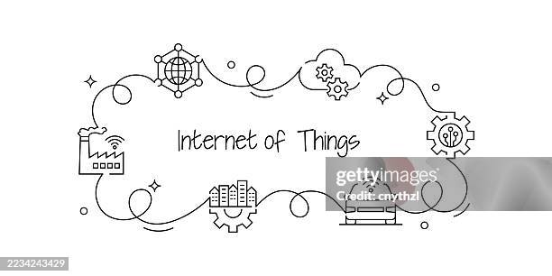 continuous line drawing internet of things banner design. technology, connection, automation, internet, digitalization. - augmented reality car stock illustrations
