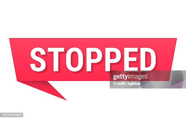 stopped - red speech bubble on blank background - pulled over by police stock illustrations