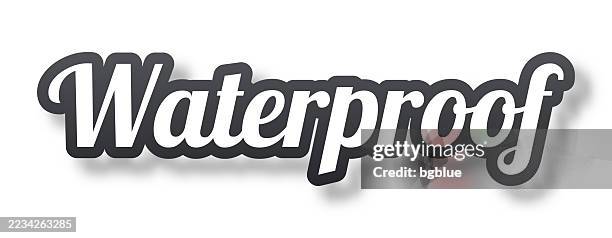 waterproof - 3d text with shadow on white background - mac isolated stock illustrations