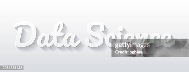 data science - flat design with paper cut effect on blank background - data science stock illustrations