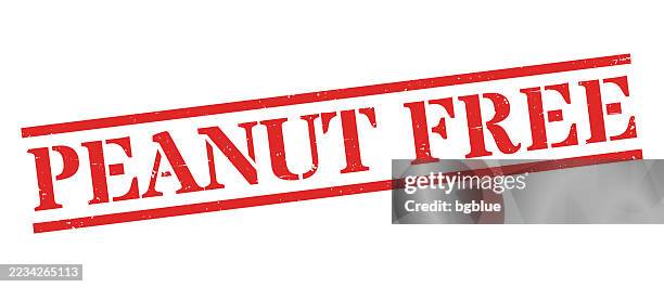 peanut free - red rubber stamp on blank background - peanuts stock illustrations
