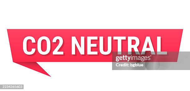 co2 neutral - rote sprechblase auf leerem hintergrund - carbon capture stock-grafiken, -clipart, -cartoons und -symbole