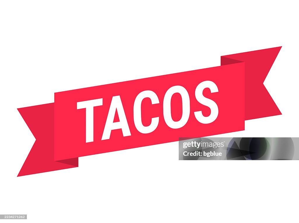 Tacos - Red banner on white background