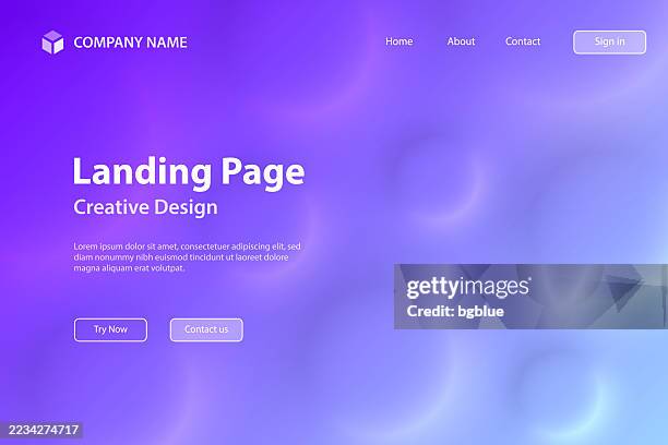 landing page template - abstract background with circles and blue gradient - landing page stock illustrations