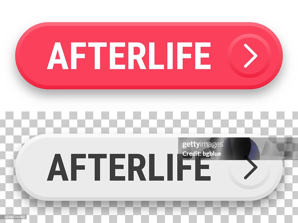 Afterlife - 3D click web buttons on blank background
