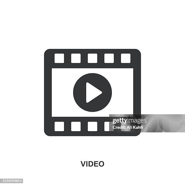 video glyph solid icon. solid icon that can be applied anywhere, simple, pixel perfect and modern style. - video camera screen stock illustrations