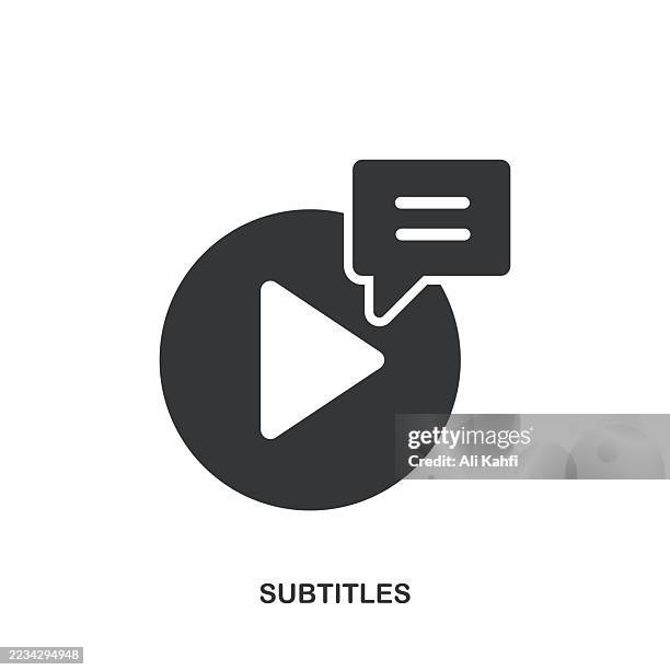 subtitles glyph solid icon. solid icon that can be applied anywhere, simple, pixel perfect and modern style. - language translation stock illustrations