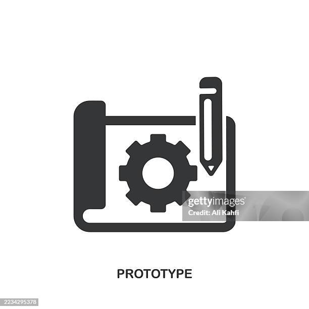 prototype glyph solid icon. solid icon that can be applied anywhere, simple, pixel perfect and modern style. - prototype stock illustrations