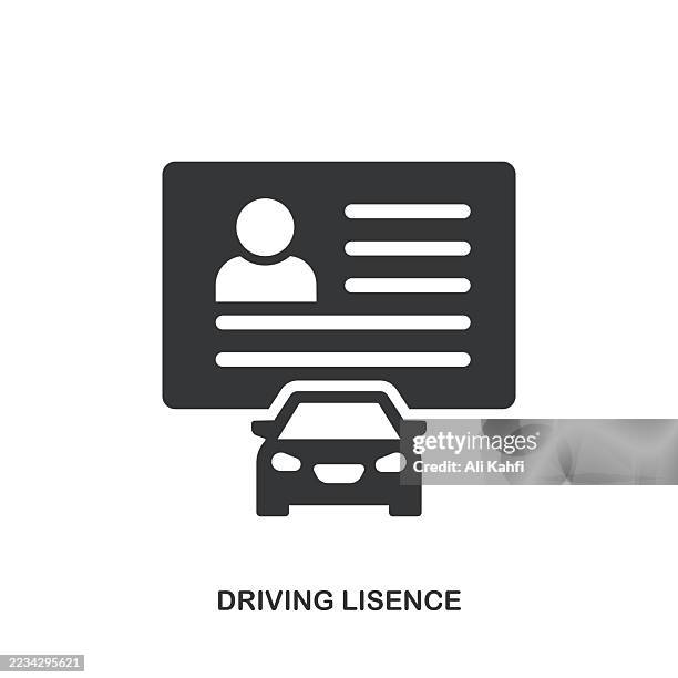 driving license glyph solid icon. solid icon that can be applied anywhere, simple, pixel perfect and modern style. - drivers license stock illustrations