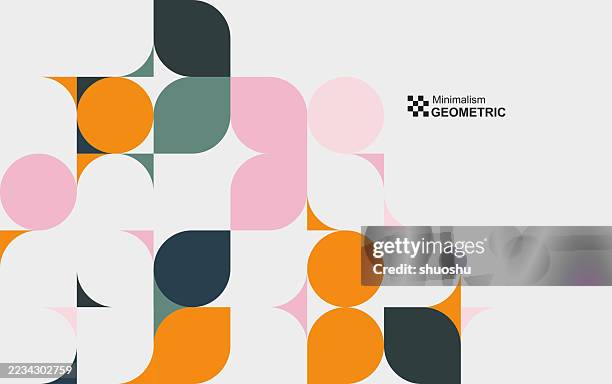 abstrakt mode punkte geometrisches muster kunst design hintergrund - symmetrie stock-grafiken, -clipart, -cartoons und -symbole