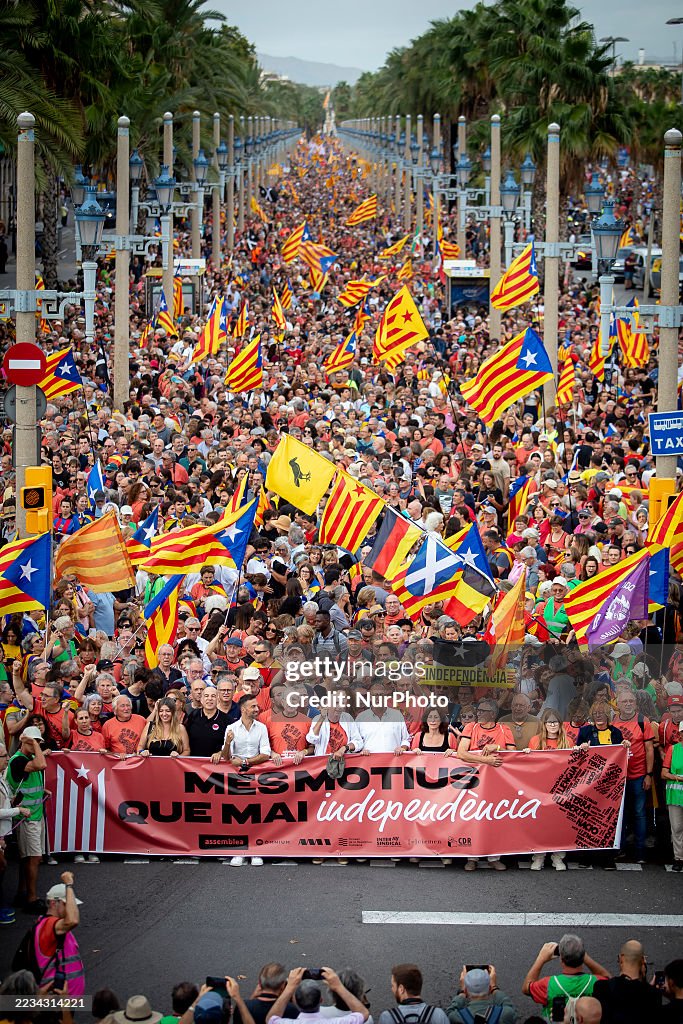 Pro-independence Demonstration On Catalonia's National Day In Barcelona