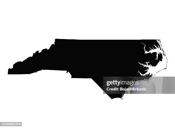 north carolina solid map. vector - north carolina us state stock illustrations