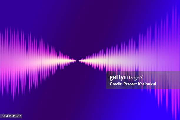 abstract sound wave equalizer on orange purple background - frequenz stock-fotos und bilder