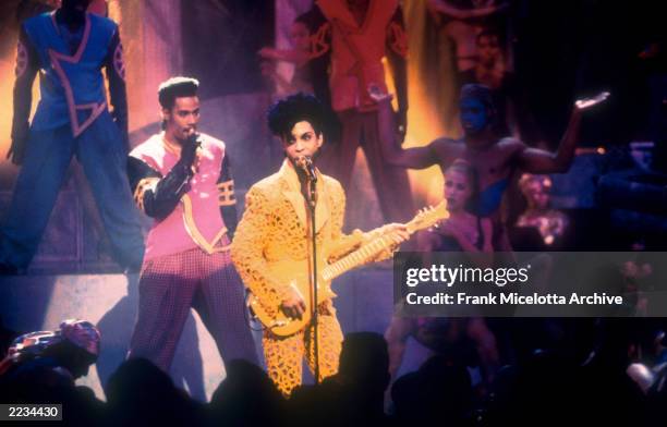 Prince performs at the 1991 MTV Video Music Awards Held in Los Angeles, CA on September 5, 1991. Photo by Frank Micelotta/Getty Images