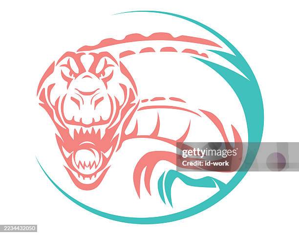 angry dinosaur symbol - t rex stock illustrations
