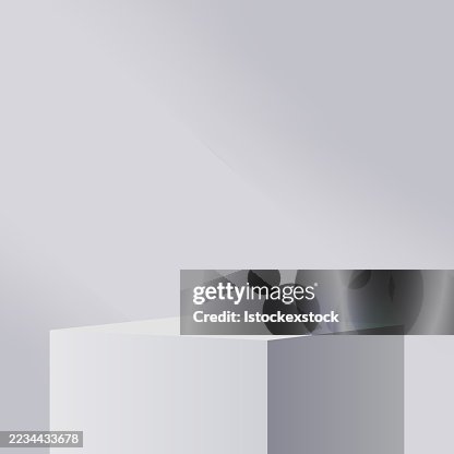 Plain White Cuboid on Light Gray Background Plain White Cuboid on Light Gray Background