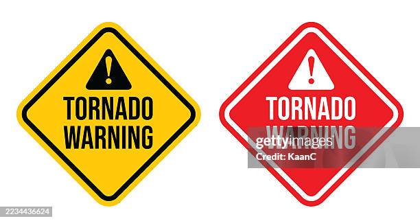 tornado warning alert sign concept web banner template design stock illustration - tornado warning stock illustrations