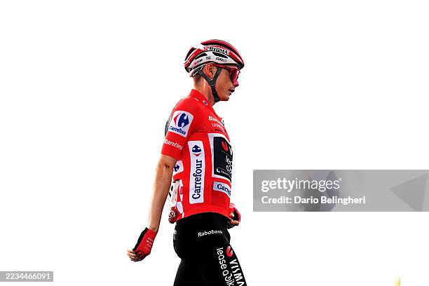 Jonas Vingegaard of Denmark and Team Visma | Lease a Bike - Red Leader Jersey prior to the La Vuelta - 80th Tour of Spain 2025, Stage 16 a 167.9km...