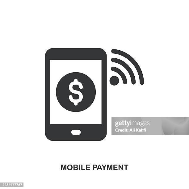 mobile payment glyph solid icon. solid icon that can be applied anywhere, simple, pixel perfect and modern style. - digital banking stock illustrations