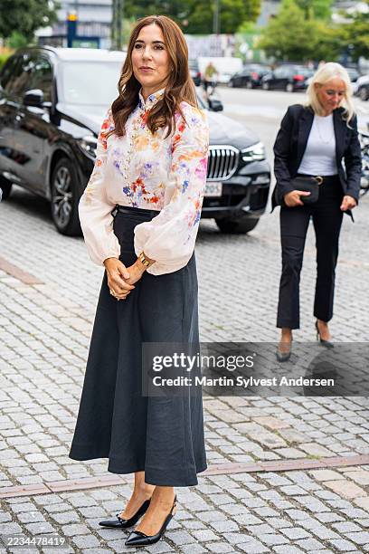 Queen Mary of Denmark visits the Faculty of Social Sciences under the auspices of the Queen Mary Center at University of Copenhagen on September 9,...